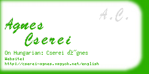 agnes cserei business card